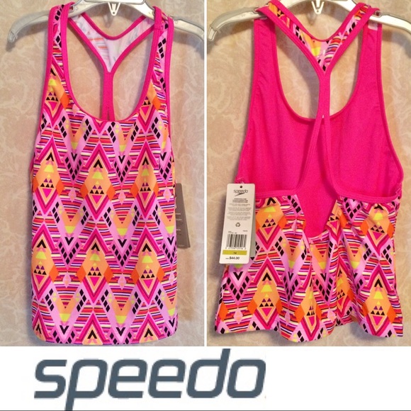 NWT Speedo Girls Sz 14 Swim Tankini - Picture 3 of 7